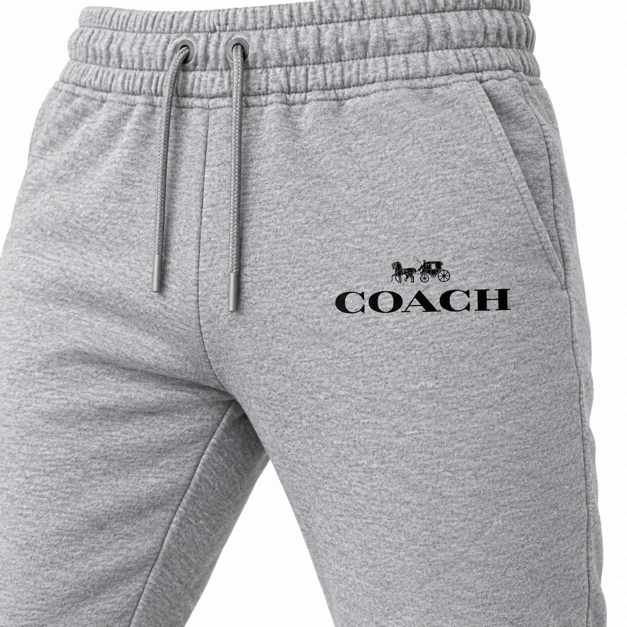 Coach sweatpants in Grey, print and waistband detail