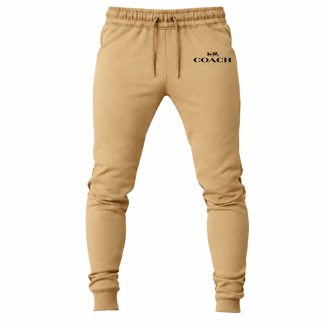 Coach sweatpants in Khaki, main front view