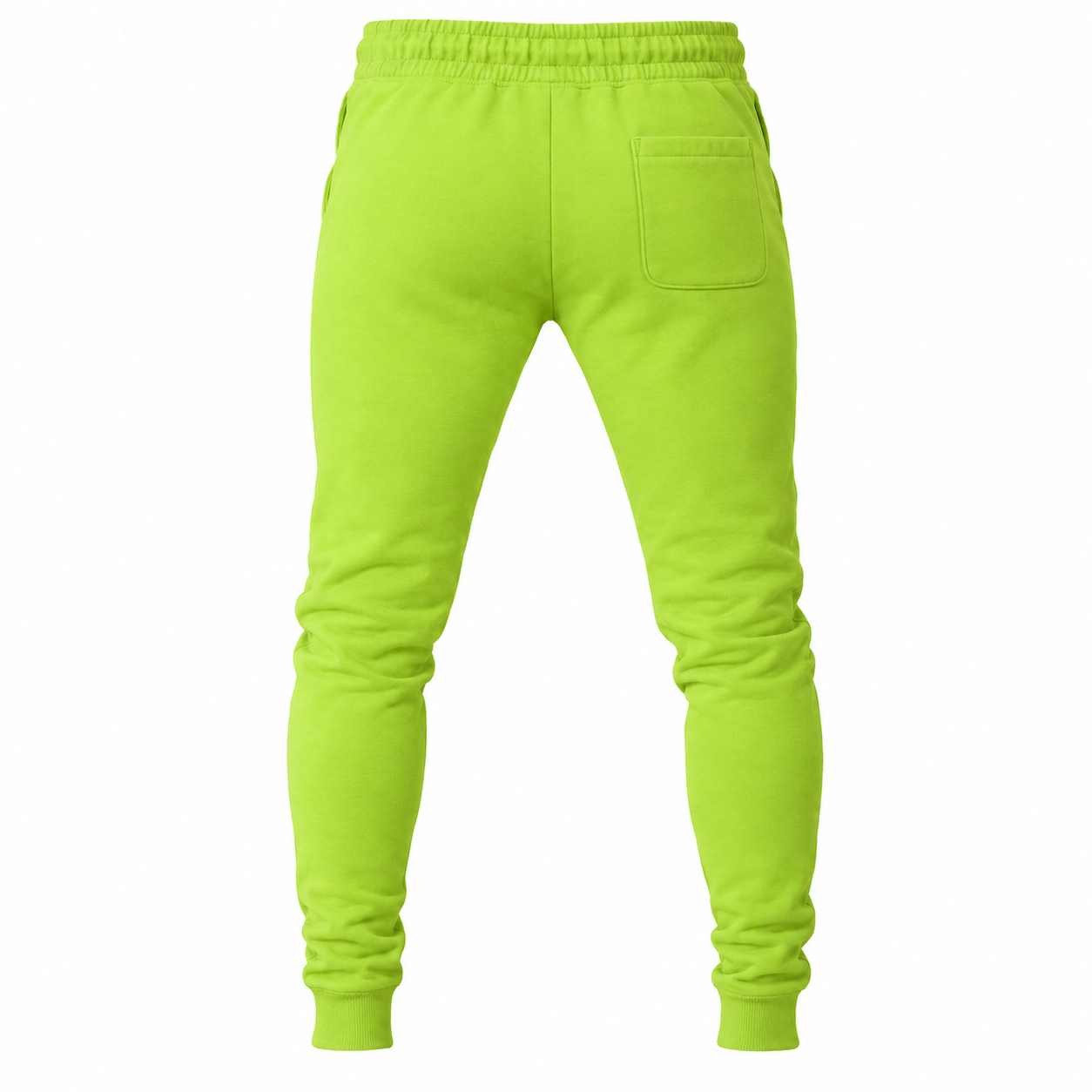 Coach sweatpants in Lime Green, rear view