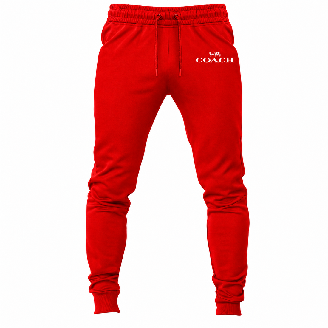 Coach sweatpants in Red, main front view