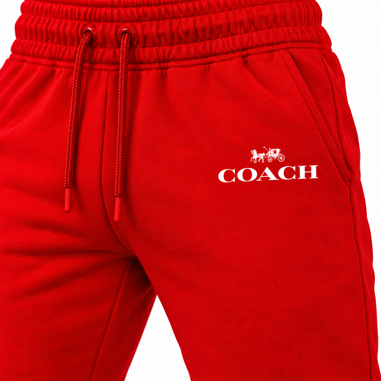 Coach sweatpants in Red, print and waistband detail