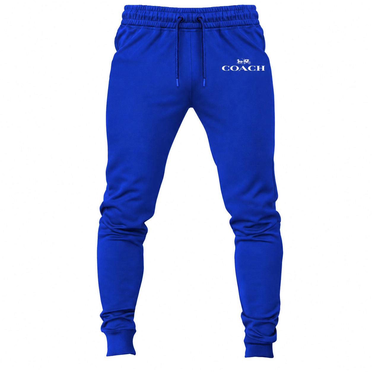 Coach sweatpants in Royal Blue, main front view