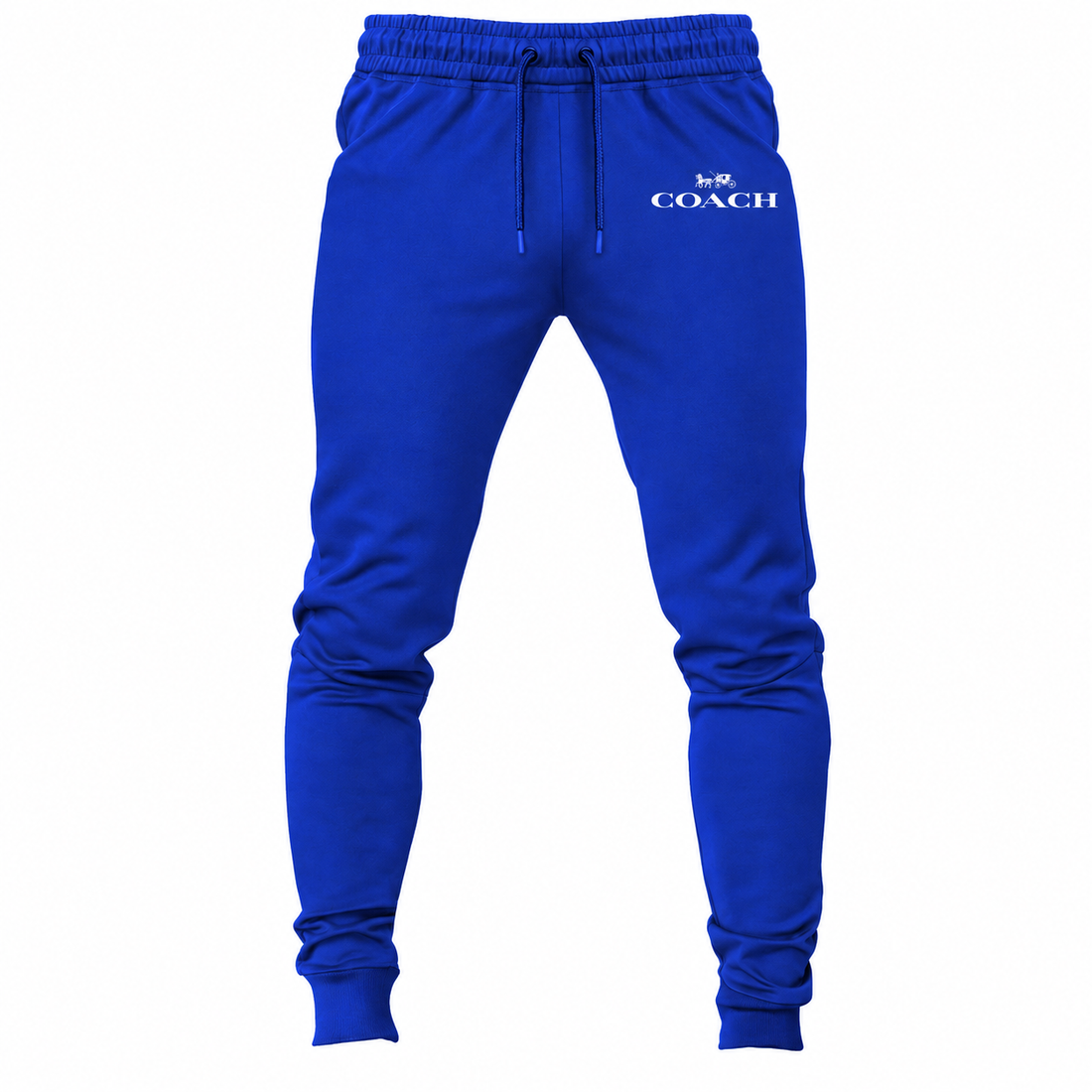Coach sweatpants in Royal Blue, main front view