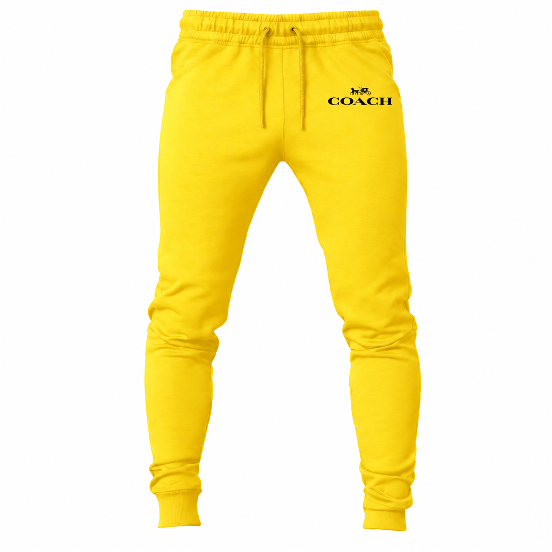 Coach sweatpants in Yellow, main front view
