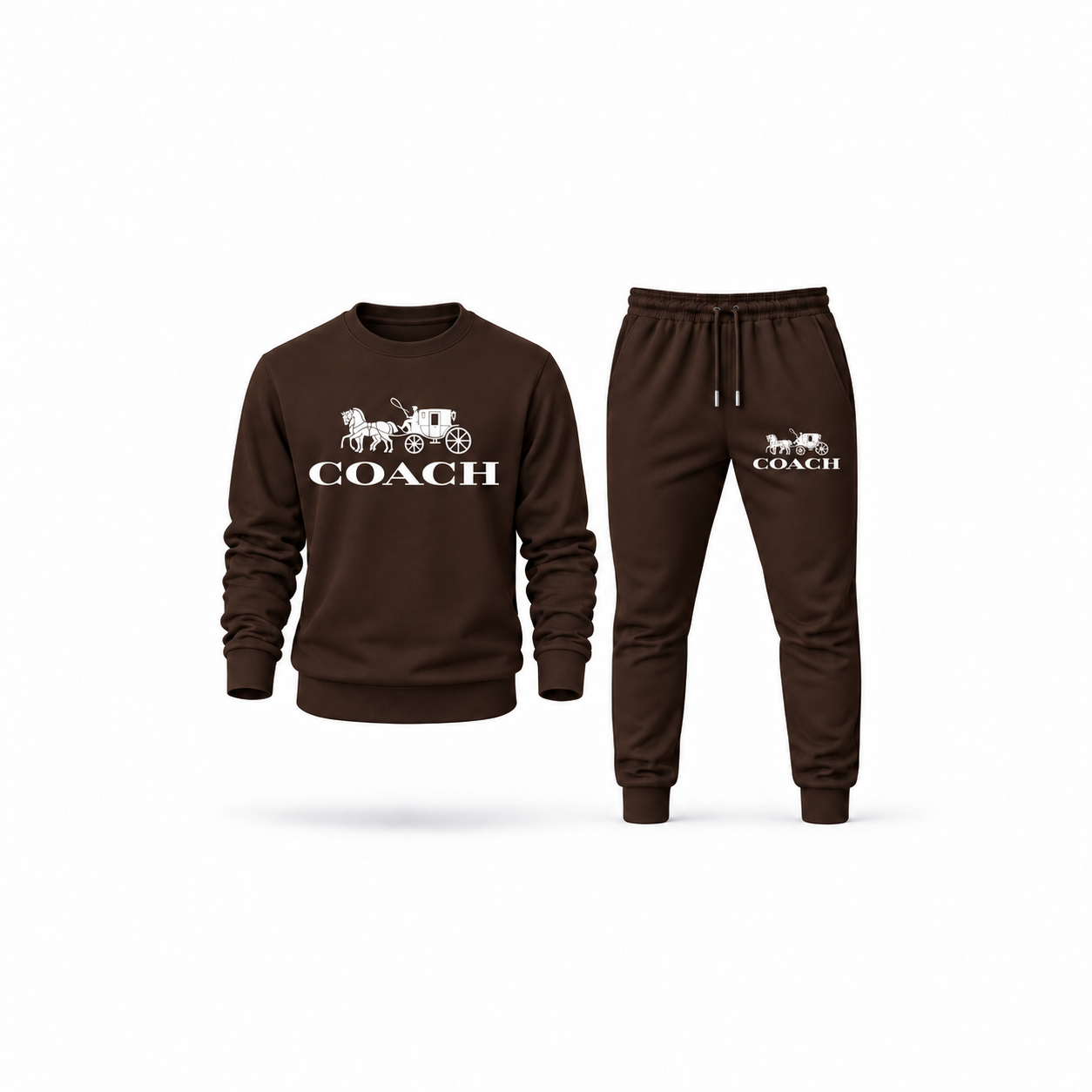 Men's Coach Sweatshirt Joggers Set | Color: Brown | Main