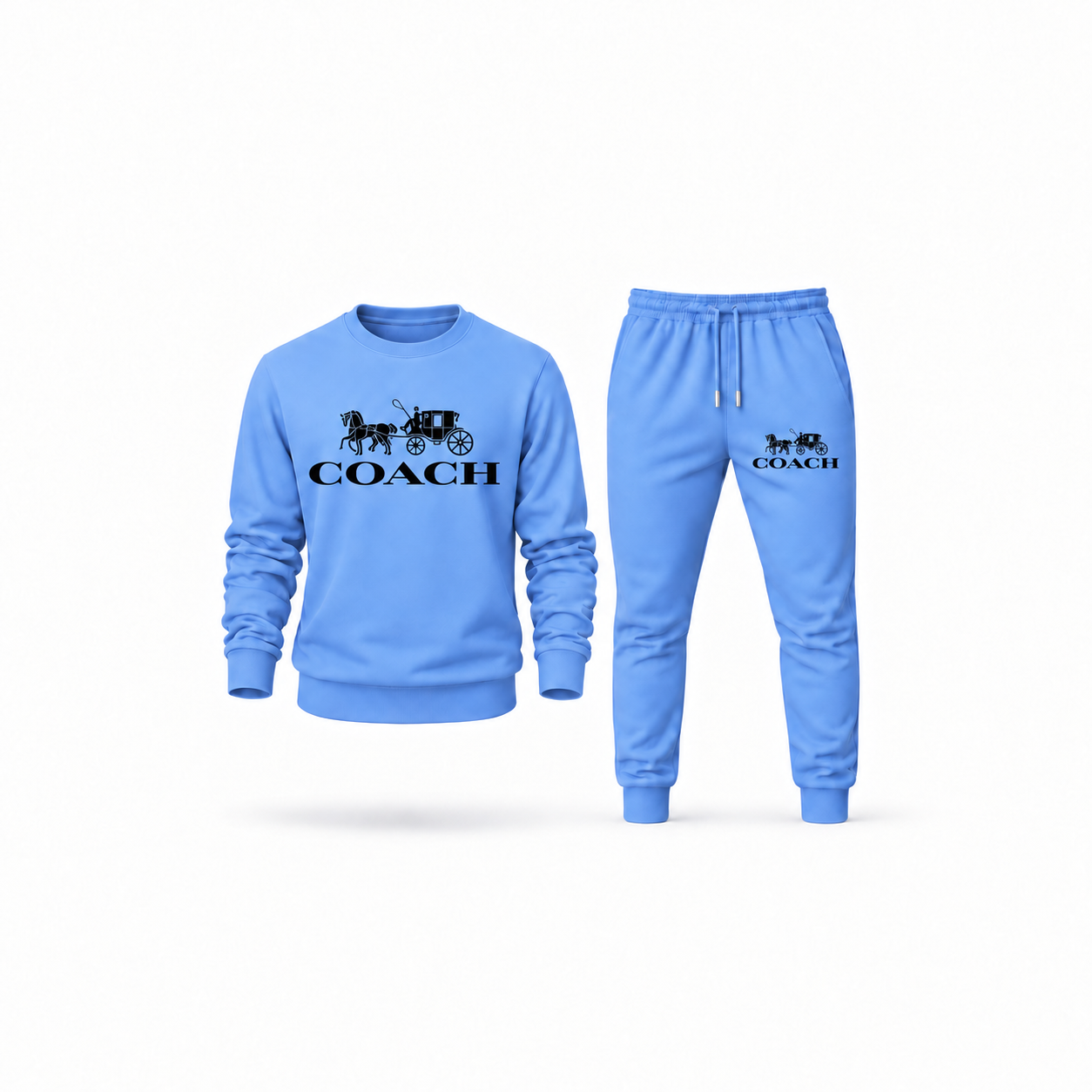 Men's Coach Sweatshirt Joggers Set | Color: Carolina Blue | Main