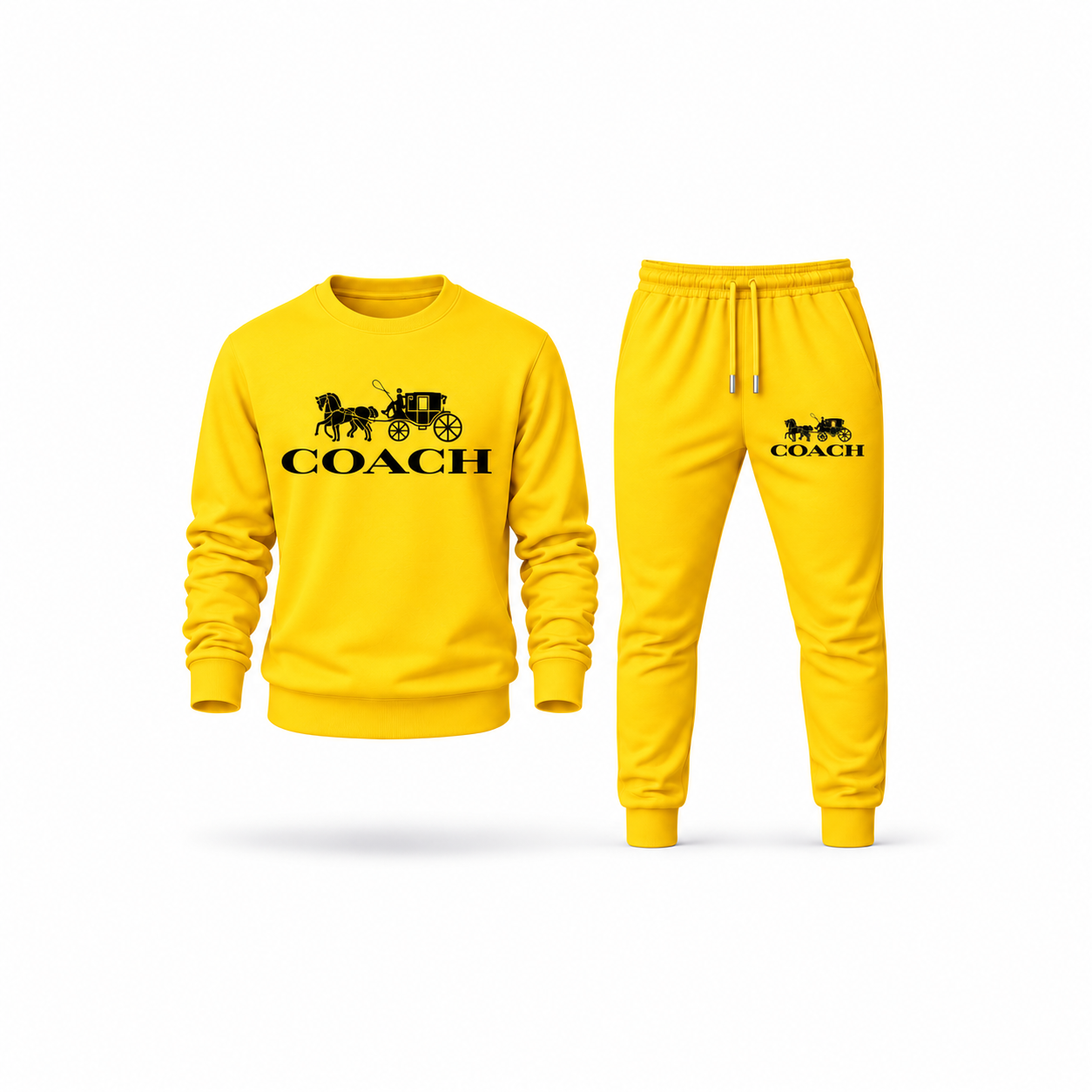 Men's Coach Sweatshirt Joggers Set | Color: Yellow | Main