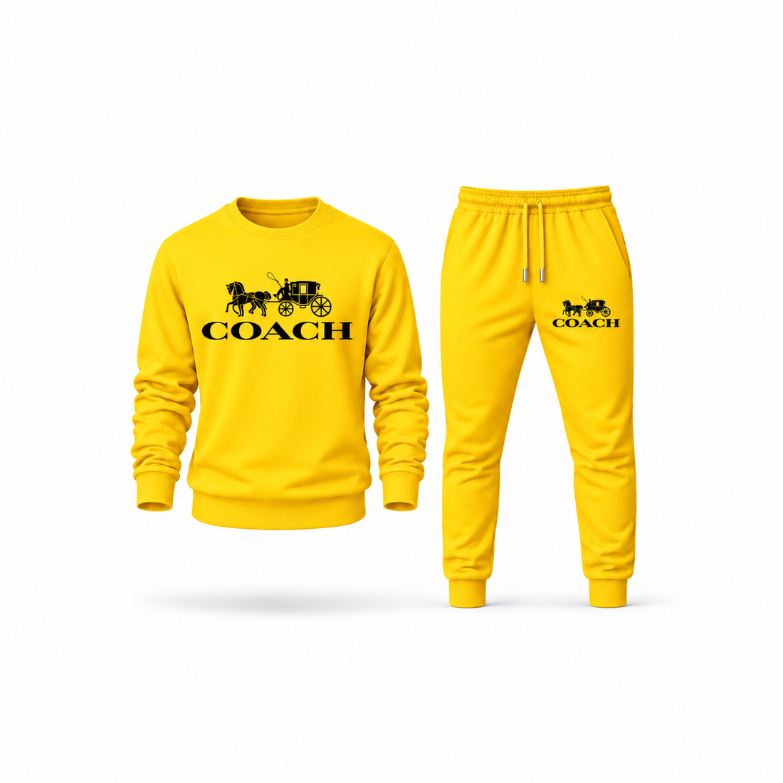 Men's Coach Sweatshirt Joggers Set | Color: Yellow | Main