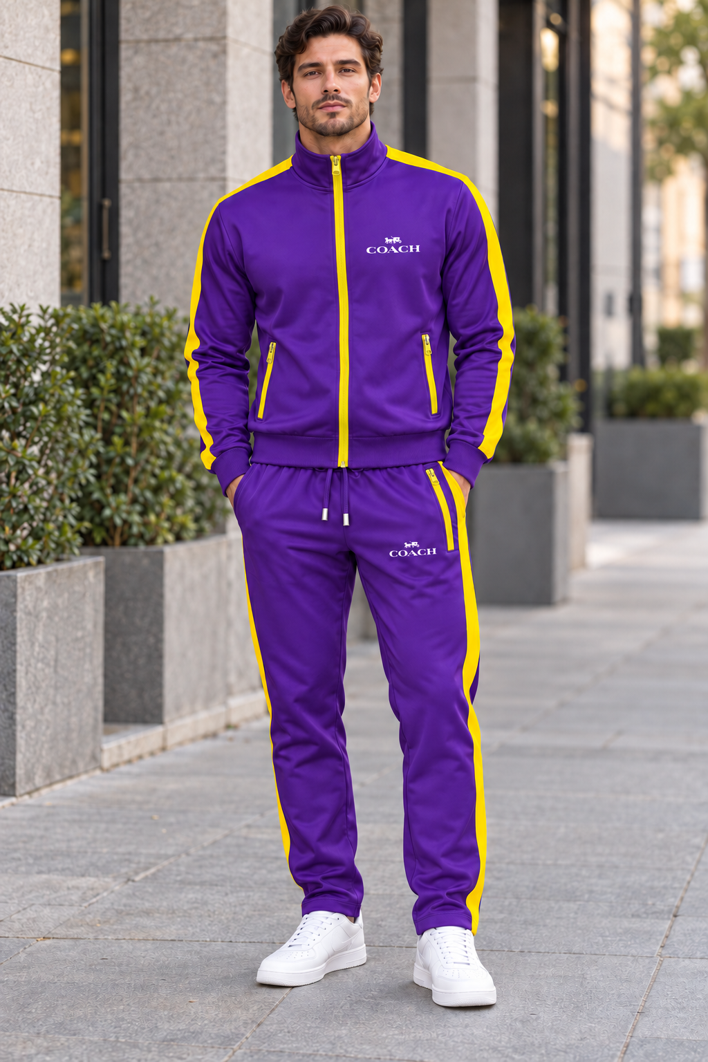 Men's Coach Dri-Fit TrackSuit | Color: Purple | Image 1