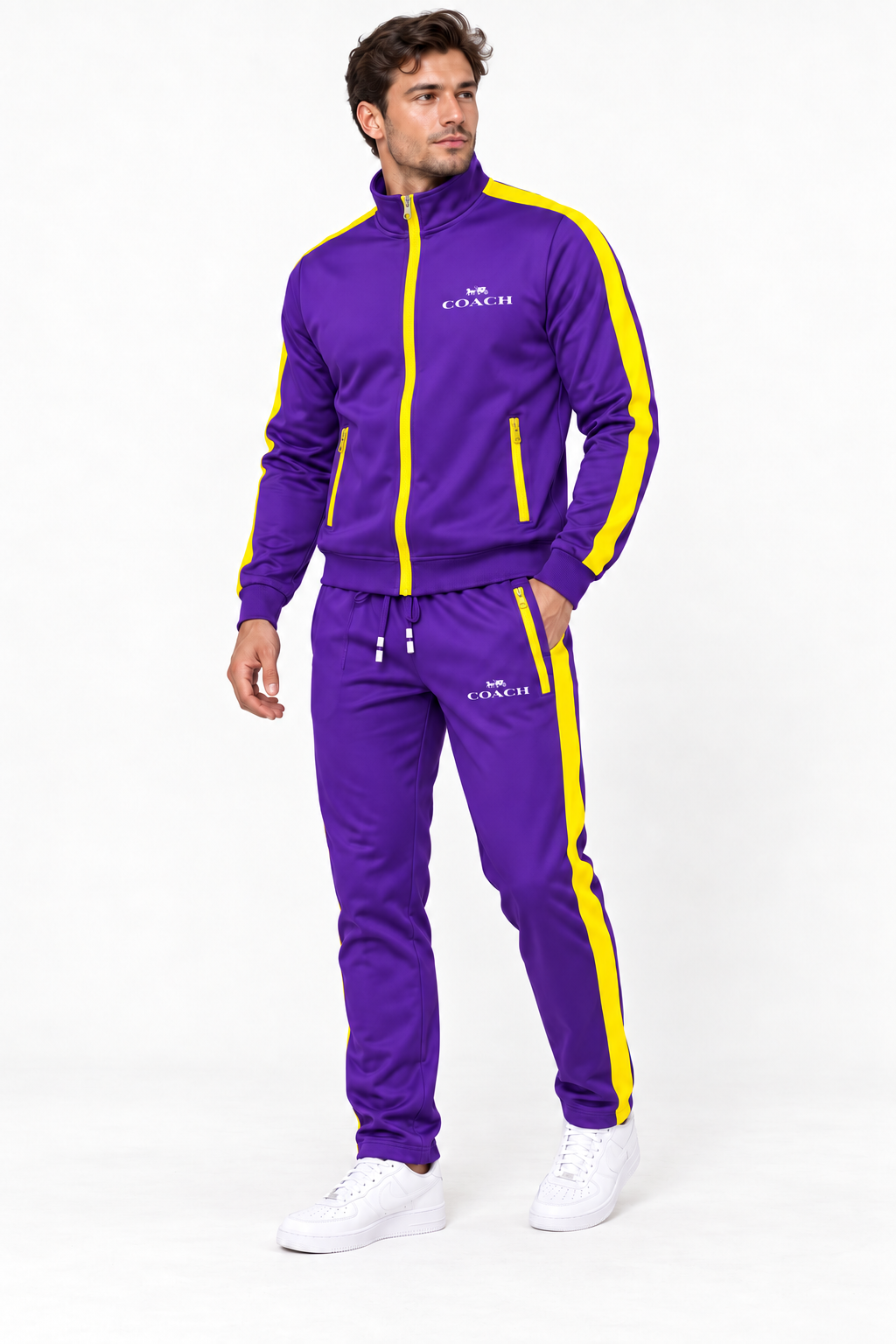 Men's Coach Dri-Fit TrackSuit | Color: Purple | Image 2
