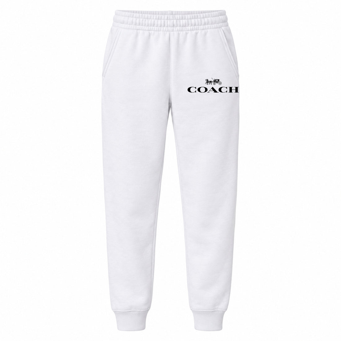 Coach youth jogger sweatpants, White, Youth Large ages 10–12