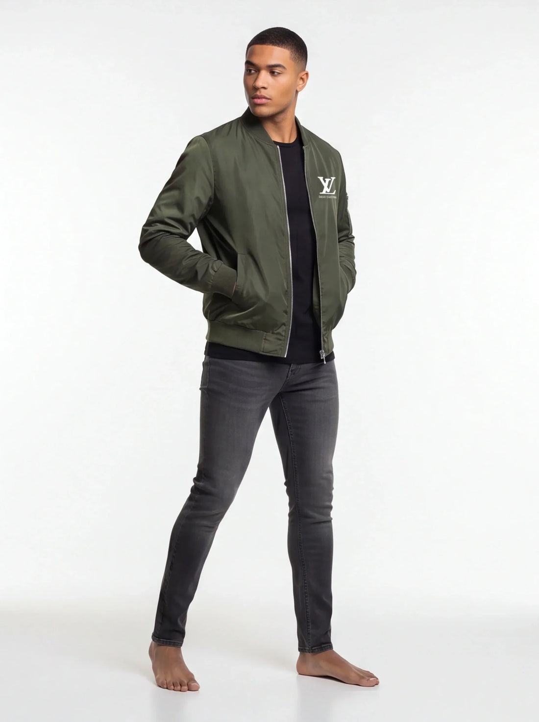 Men's Louis Vuitton Lightweight Bomber Jacket Windbreaker Softshell Varsity Jacket Coat