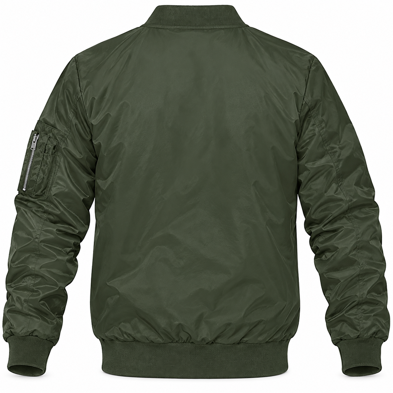 Men's Dolce and Gabbana Lightweight Bomber Jacket Windbreaker Softshell Varsity Jacket Coat | Color: Army Green | Image 2