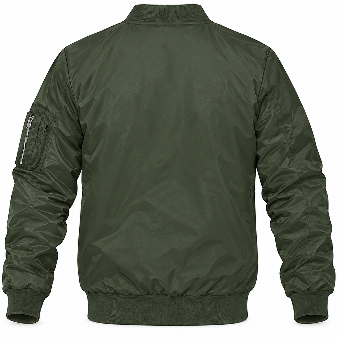 Men's Dolce and Gabbana Lightweight Bomber Jacket Windbreaker Softshell Varsity Jacket Coat | Color: Army Green | Image 2