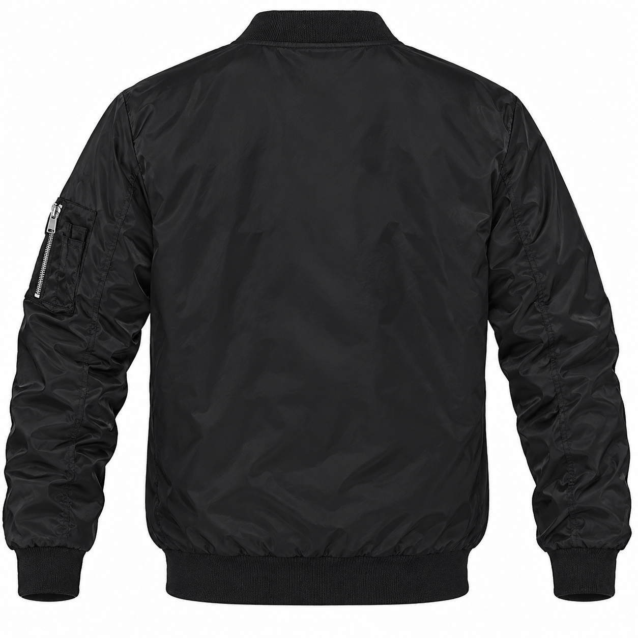 Men's Dolce and Gabbana Lightweight Bomber Jacket Windbreaker Softshell Varsity Jacket Coat | Color: Black | Image 2