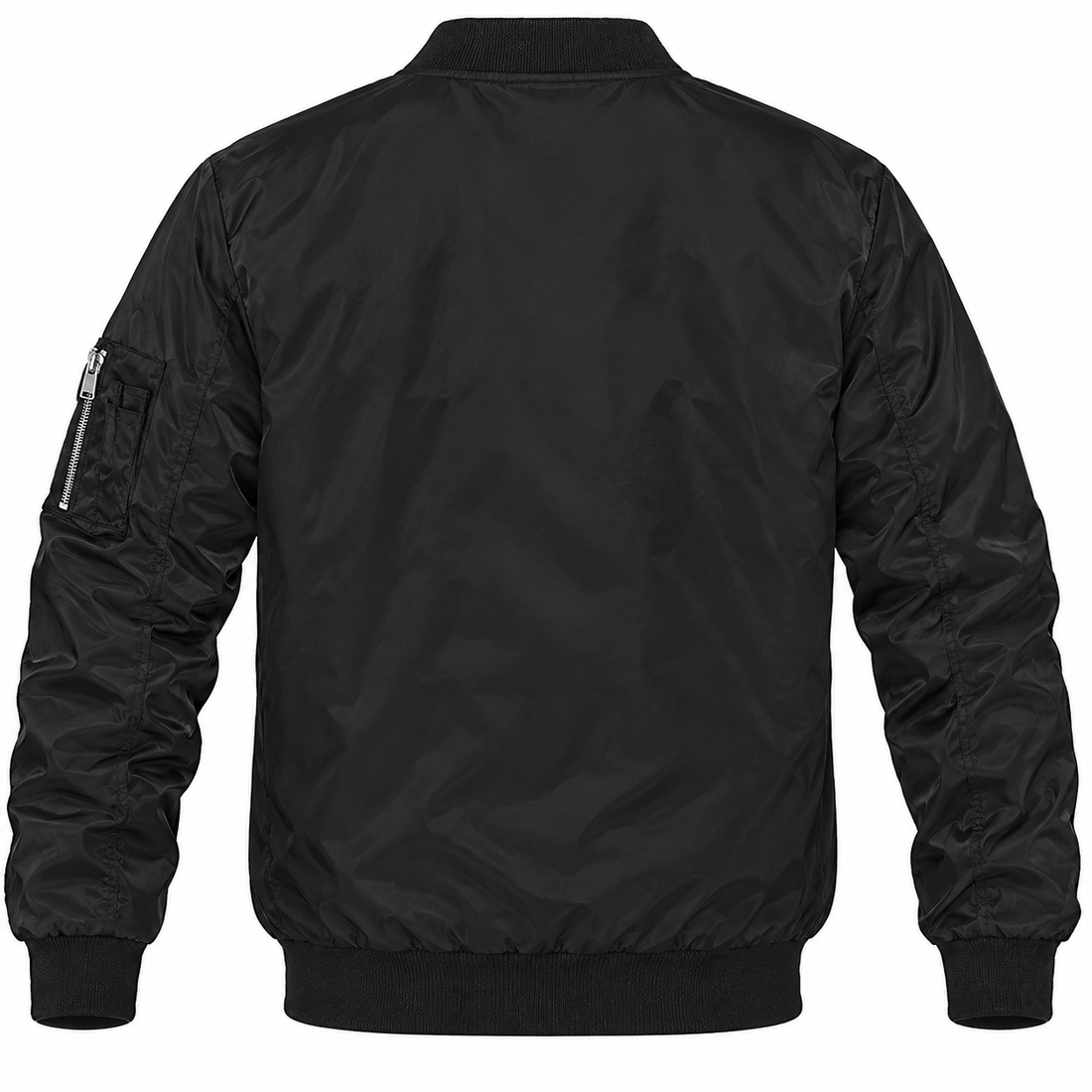 Men's Dolce and Gabbana Lightweight Bomber Jacket Windbreaker Softshell Varsity Jacket Coat | Color: Black | Image 2