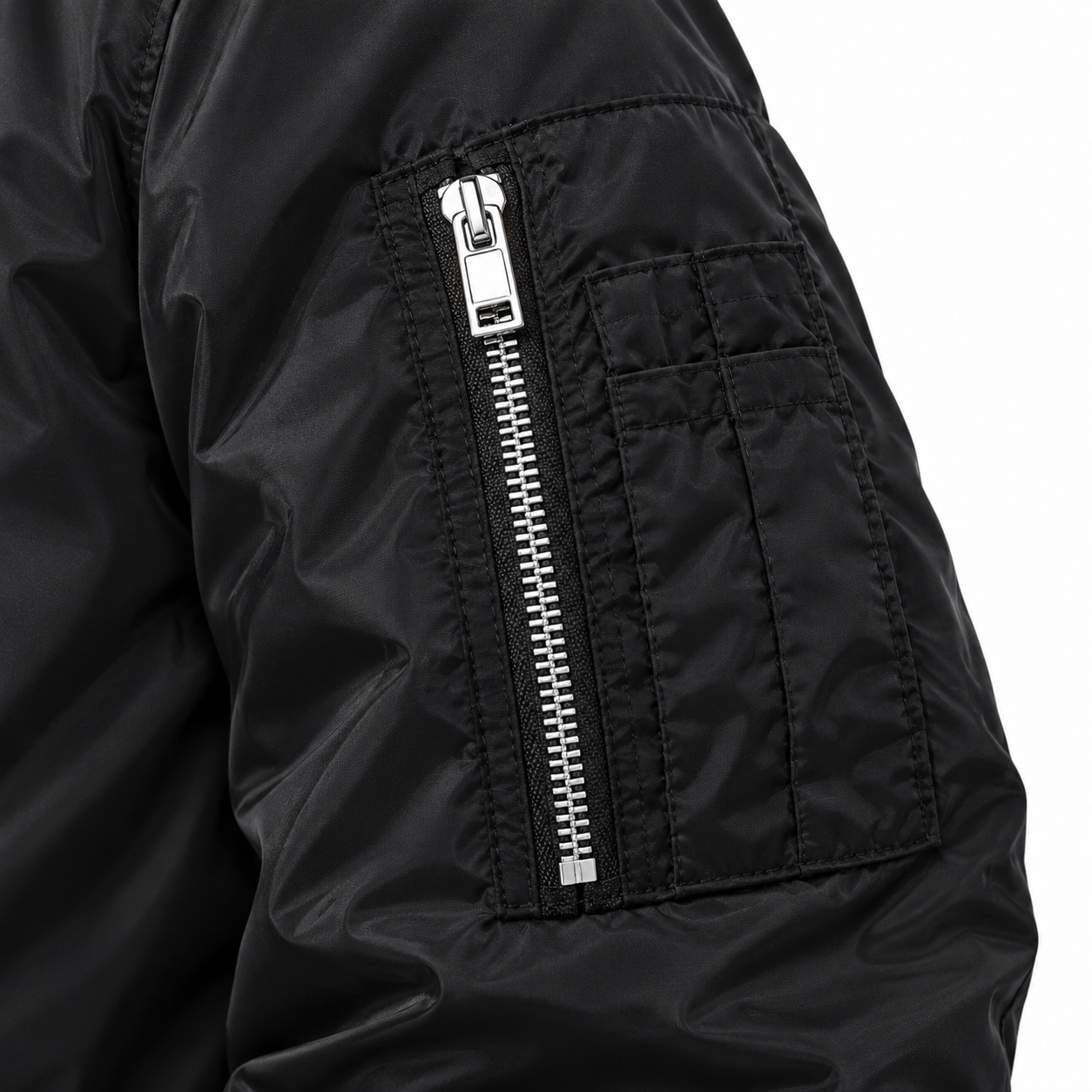 Men's Dolce and Gabbana Lightweight Bomber Jacket Windbreaker Softshell Varsity Jacket Coat | Color: Black | Image 4