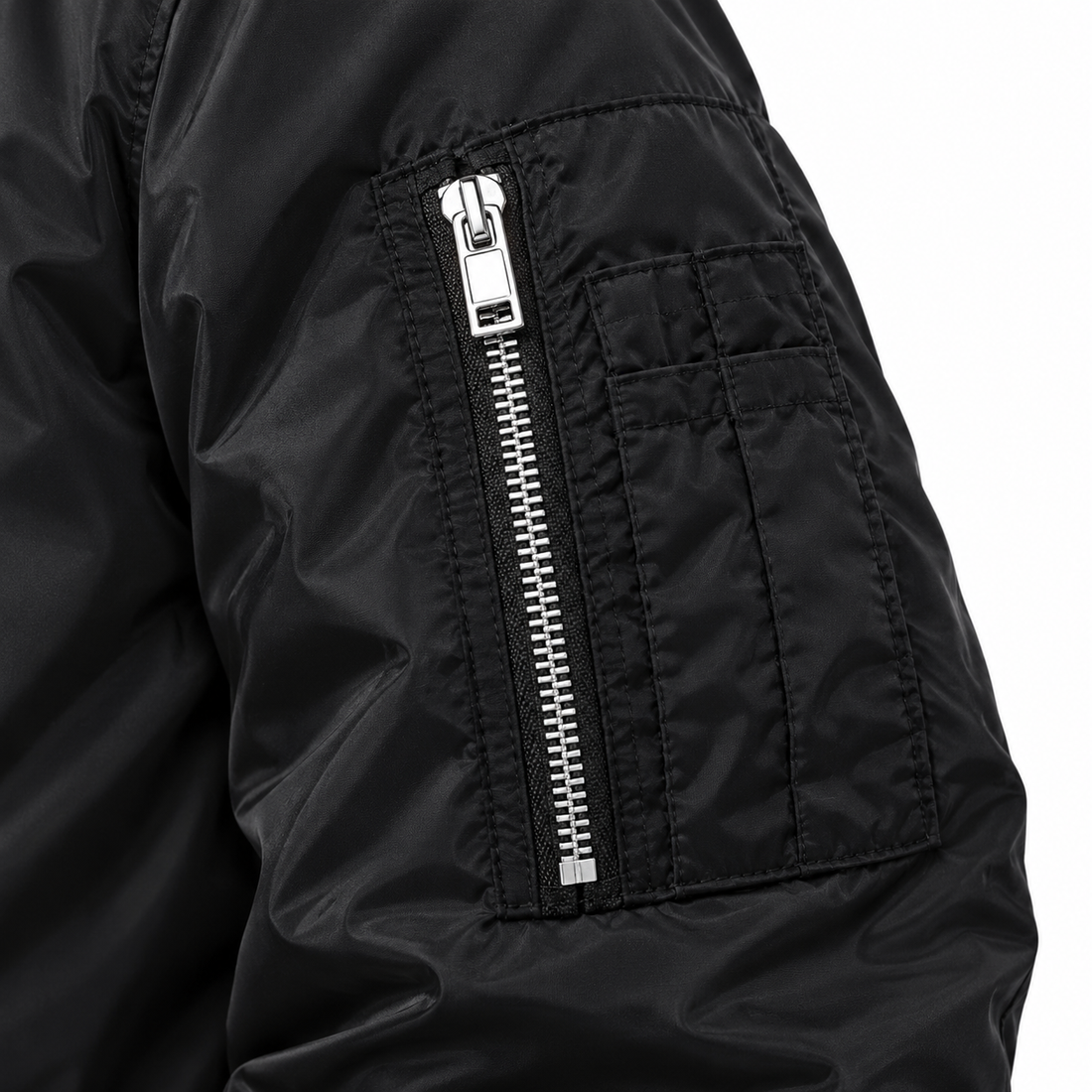 Men's Dolce and Gabbana Lightweight Bomber Jacket Windbreaker Softshell Varsity Jacket Coat | Color: Black | Image 4