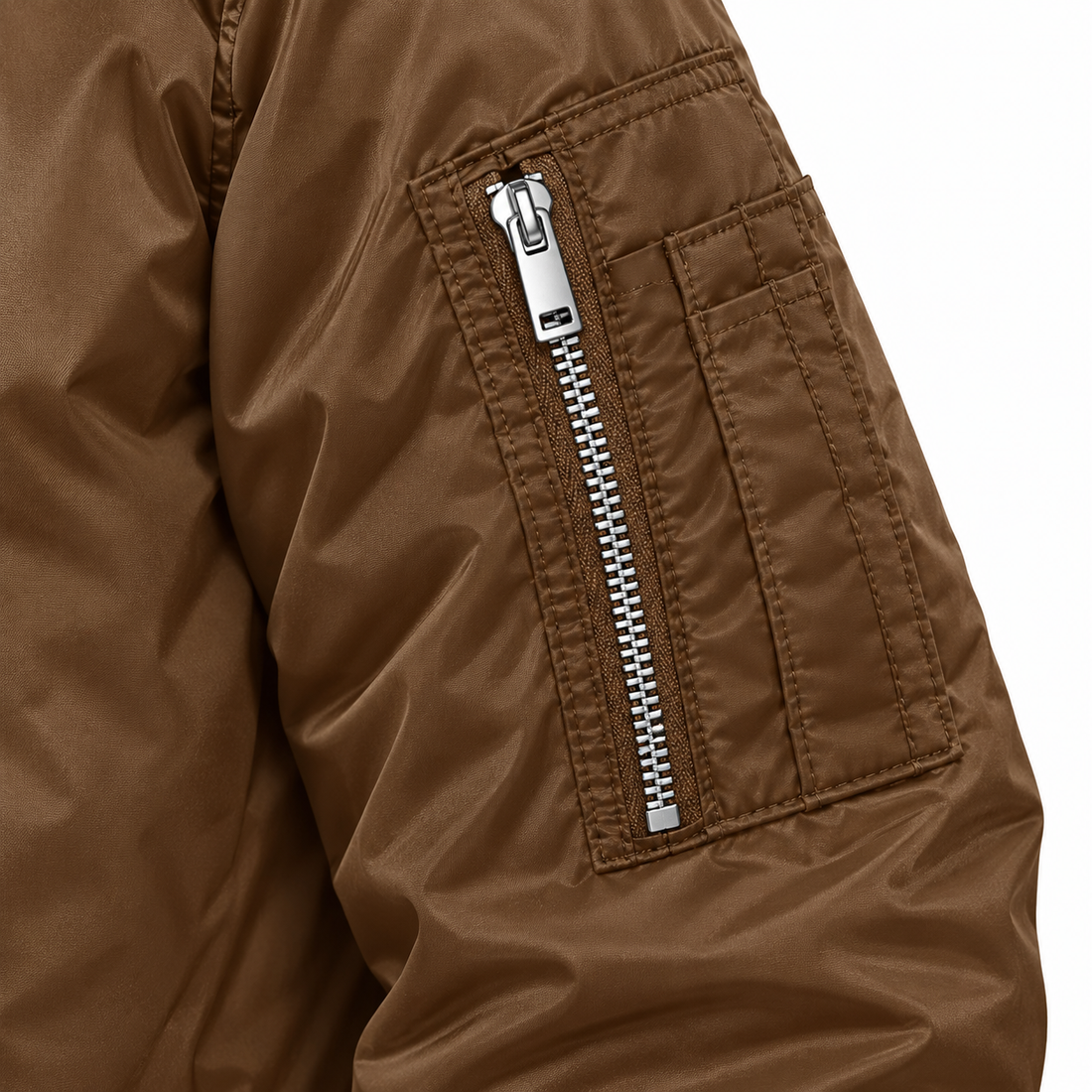 Men's Dolce and Gabbana Lightweight Bomber Jacket Windbreaker Softshell Varsity Jacket Coat | Color: Brown | Image 4