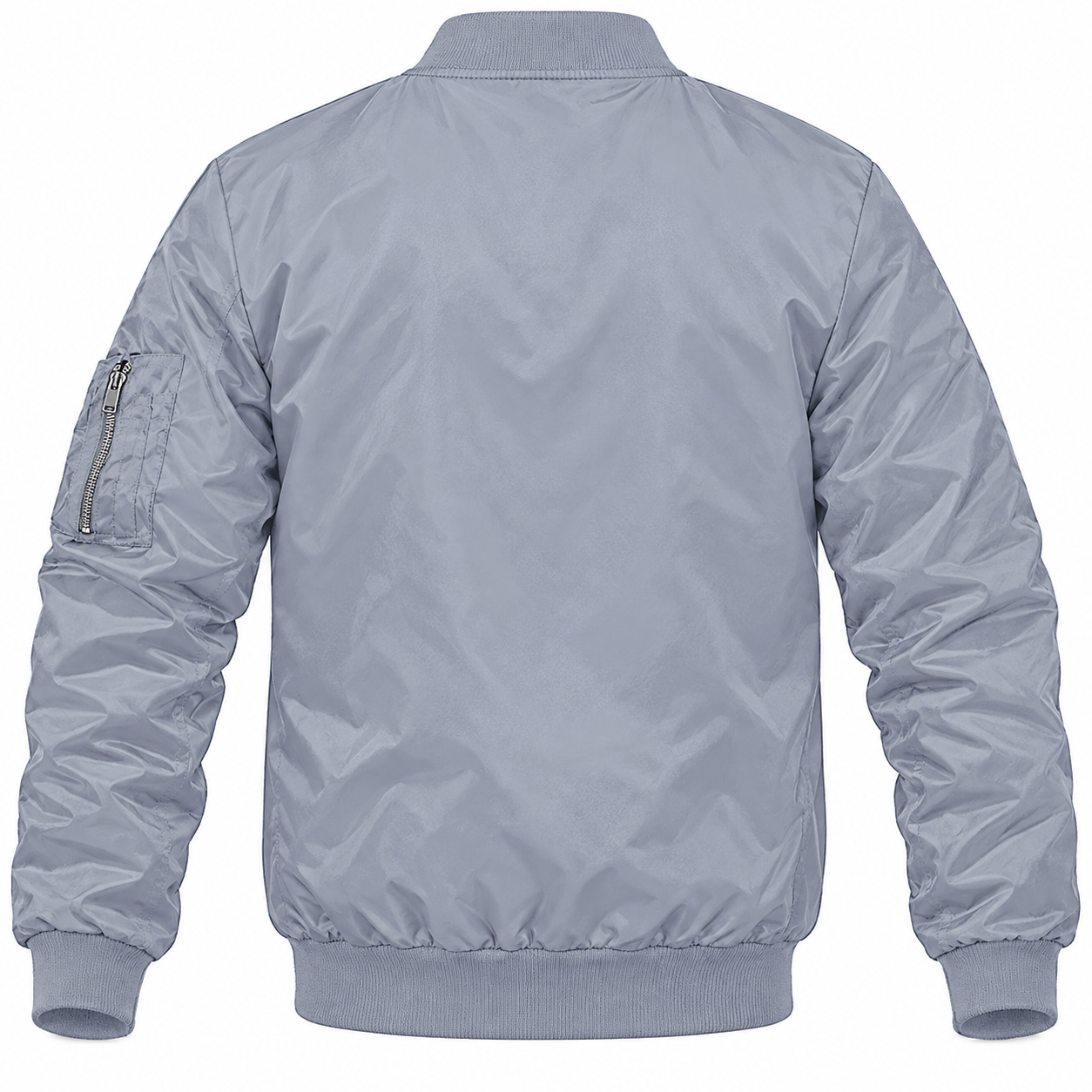 Men's Dolce and Gabbana Lightweight Bomber Jacket Windbreaker Softshell Varsity Jacket Coat | Color: Grey | Image 2