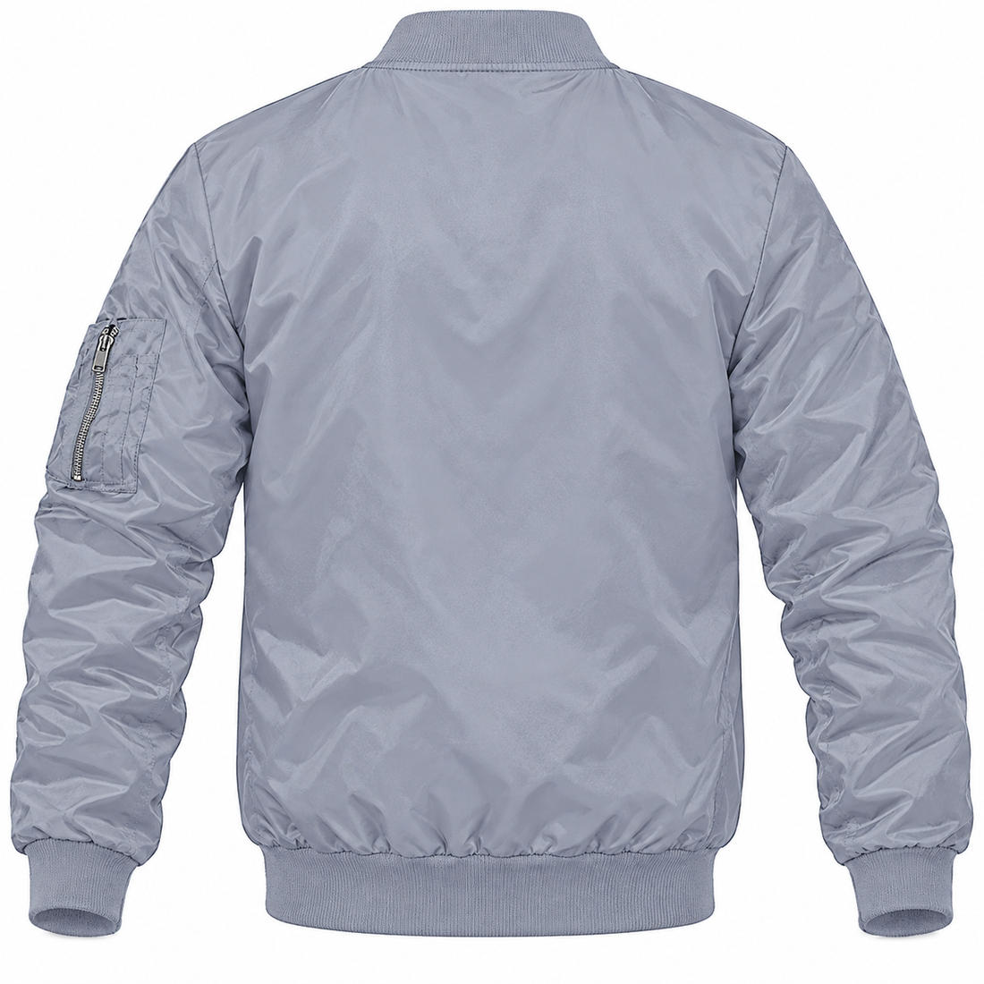Men's Dolce and Gabbana Lightweight Bomber Jacket Windbreaker Softshell Varsity Jacket Coat | Color: Grey | Image 2