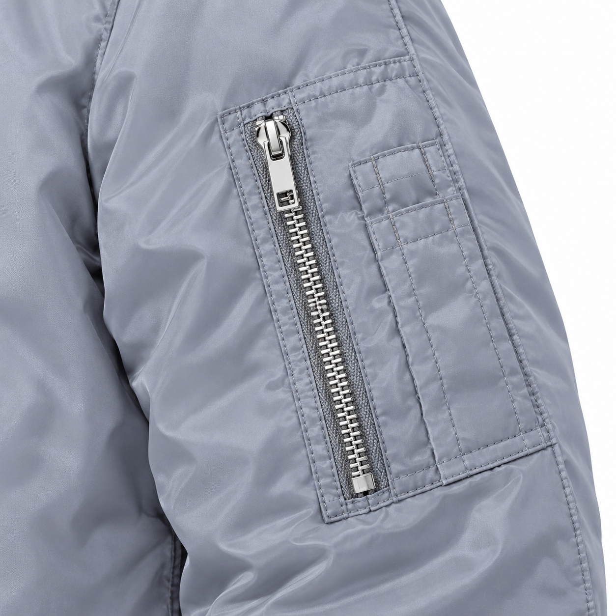 Men's Dolce and Gabbana Lightweight Bomber Jacket Windbreaker Softshell Varsity Jacket Coat | Color: Grey | Image 4