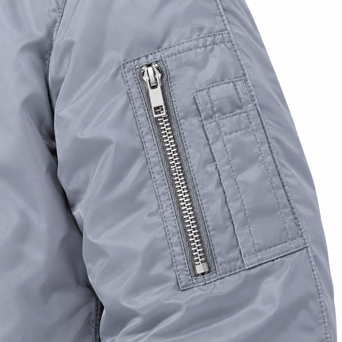 Men's Dolce and Gabbana Lightweight Bomber Jacket Windbreaker Softshell Varsity Jacket Coat | Color: Grey | Image 4