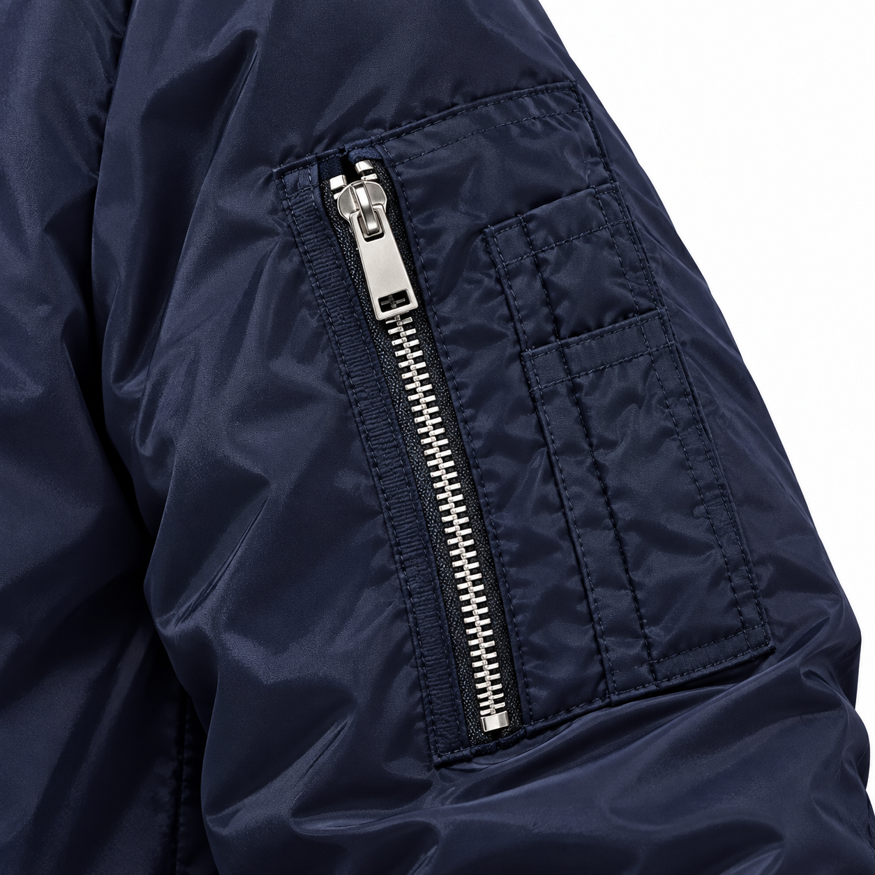 Men's Dolce and Gabbana Lightweight Bomber Jacket Windbreaker Softshell Varsity Jacket Coat | Color: Navy | Image 4