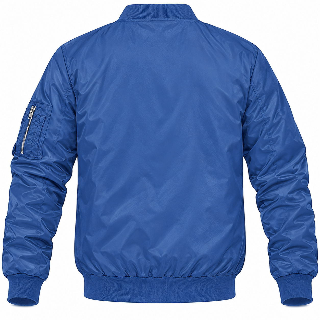 Men's Dolce and Gabbana Lightweight Bomber Jacket Windbreaker Softshell Varsity Jacket Coat | Color: Royal Blue | Image 2