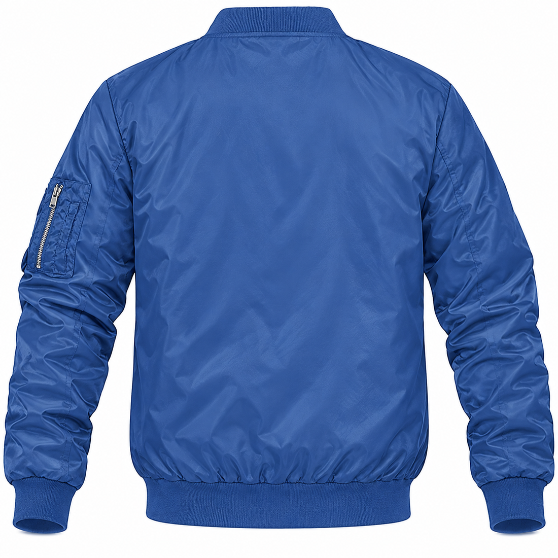 Men's Dolce and Gabbana Lightweight Bomber Jacket Windbreaker Softshell Varsity Jacket Coat | Color: Royal Blue | Image 2