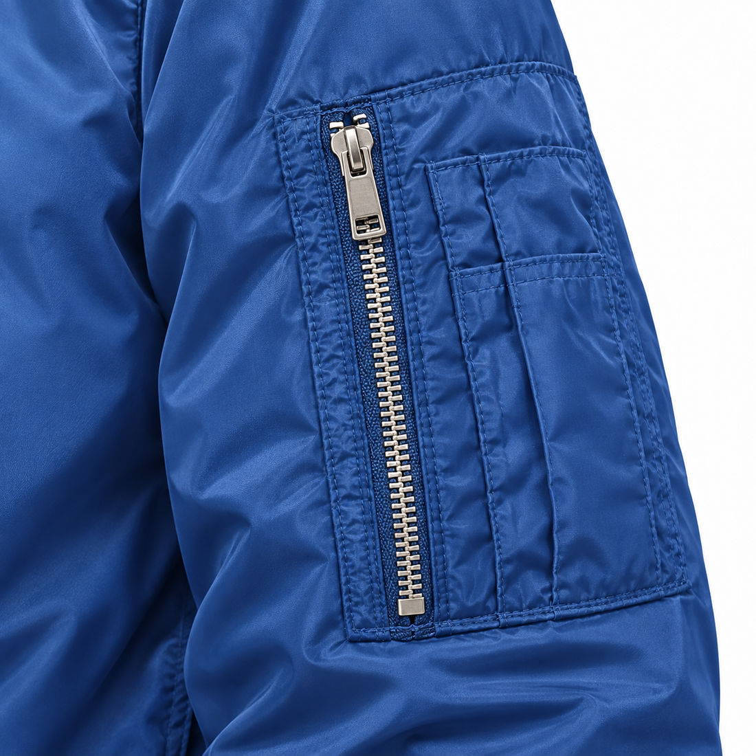 Men's Dolce and Gabbana Lightweight Bomber Jacket Windbreaker Softshell Varsity Jacket Coat | Color: Royal Blue | Image 4