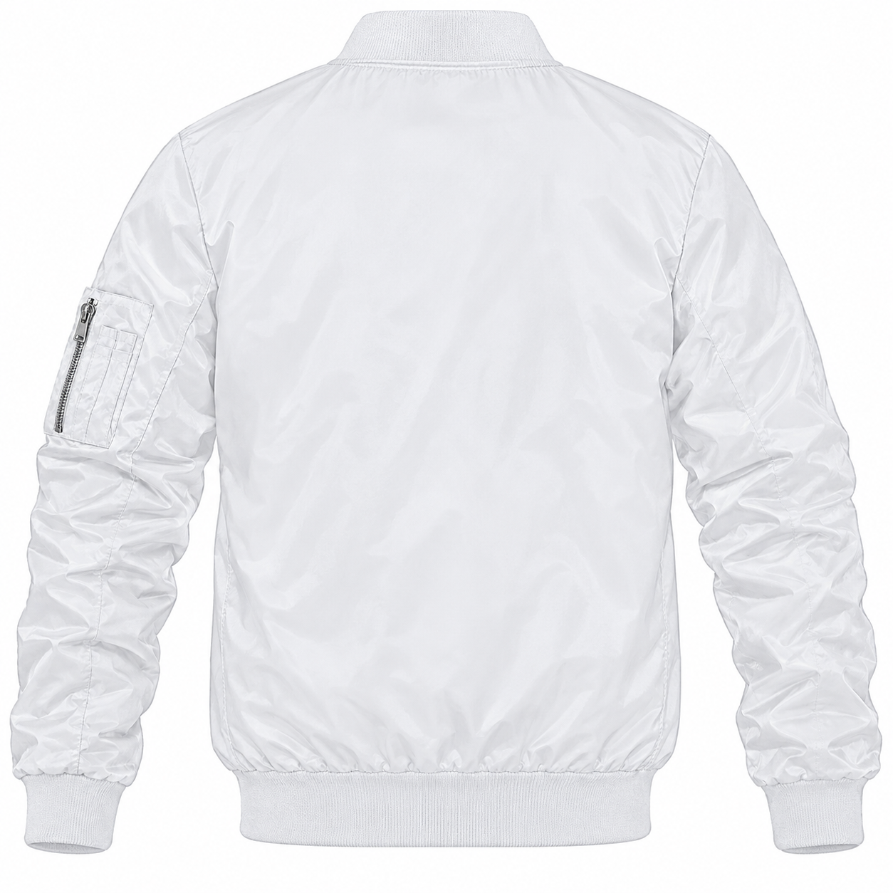 Men's Dolce and Gabbana Lightweight Bomber Jacket Windbreaker Softshell Varsity Jacket Coat | Color: White | Image 2