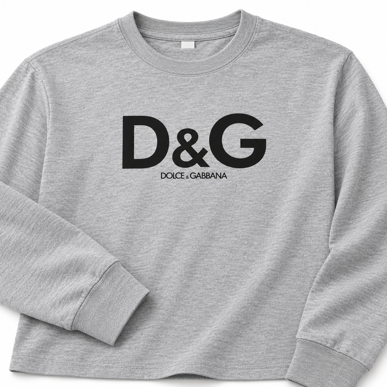 Men's Dolce and Gabbana Cotton Long Sleeve T-Shirt in Grey — detail view