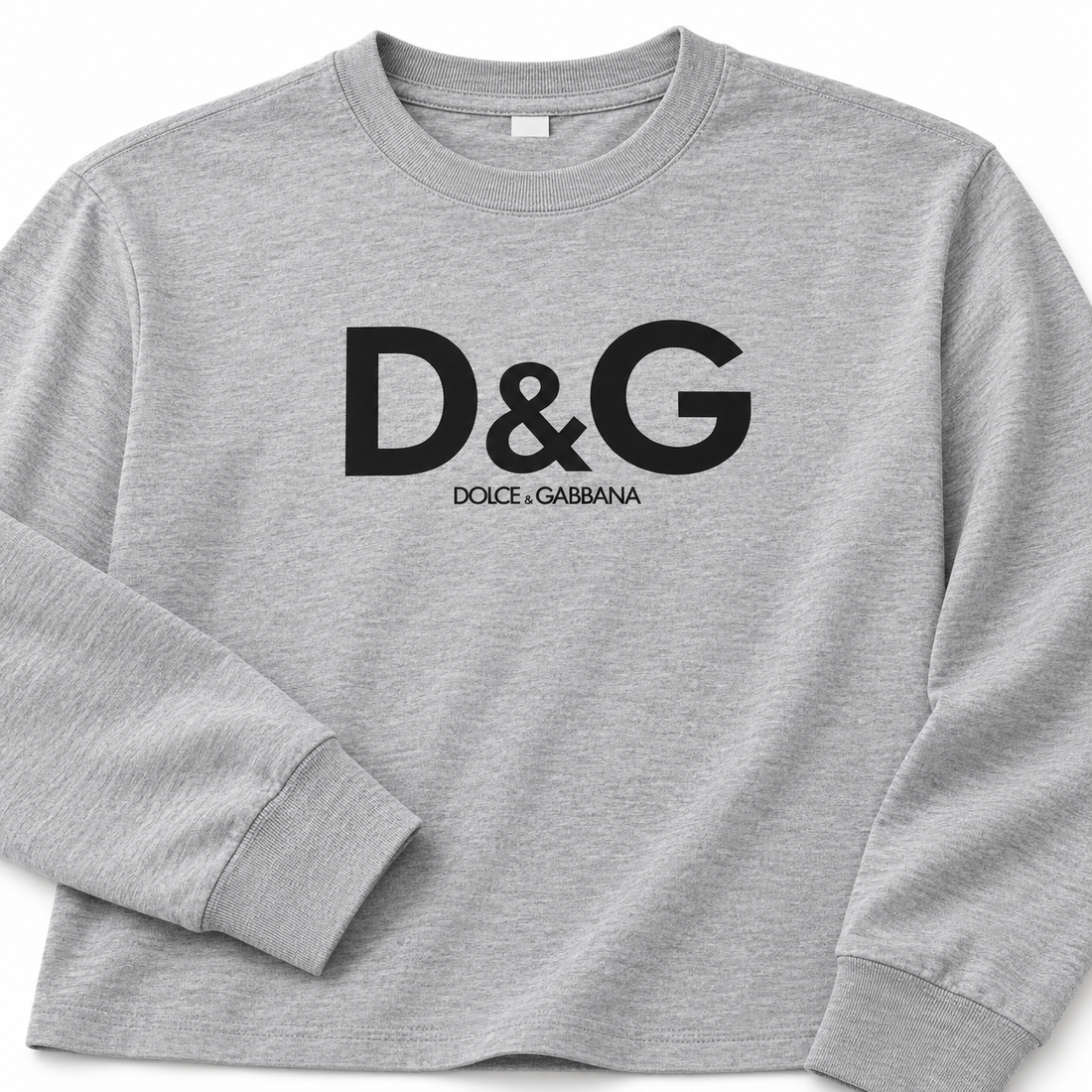 Men's Dolce and Gabbana Cotton Long Sleeve T-Shirt in Grey — detail view