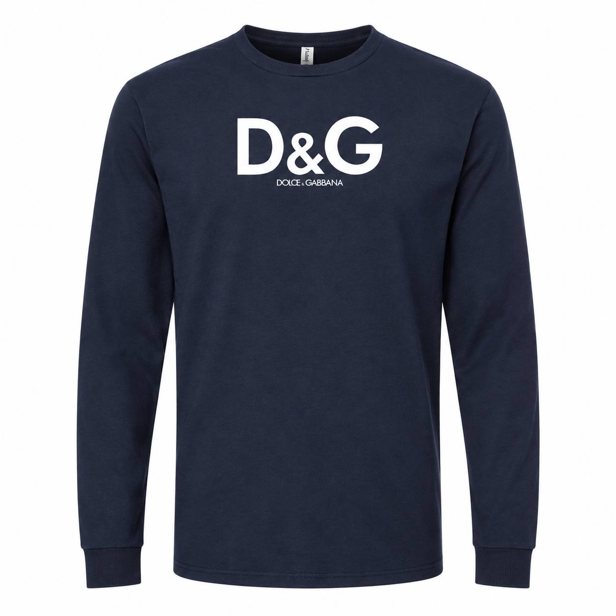 Men's Dolce and Gabbana Cotton Long Sleeve T-Shirt in Navy — hero view