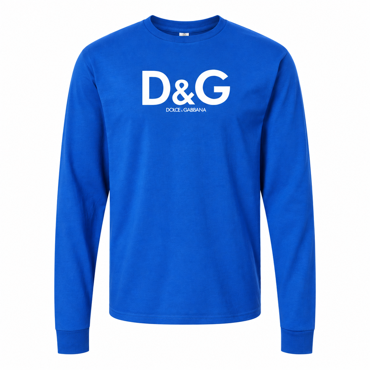 Men's Dolce and Gabbana Cotton Long Sleeve T-Shirt in Royal Blue — hero view