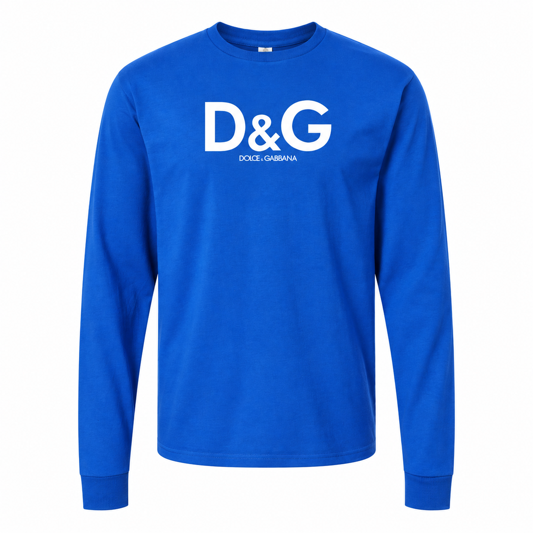 Men's Dolce and Gabbana Cotton Long Sleeve T-Shirt in Royal Blue — hero view