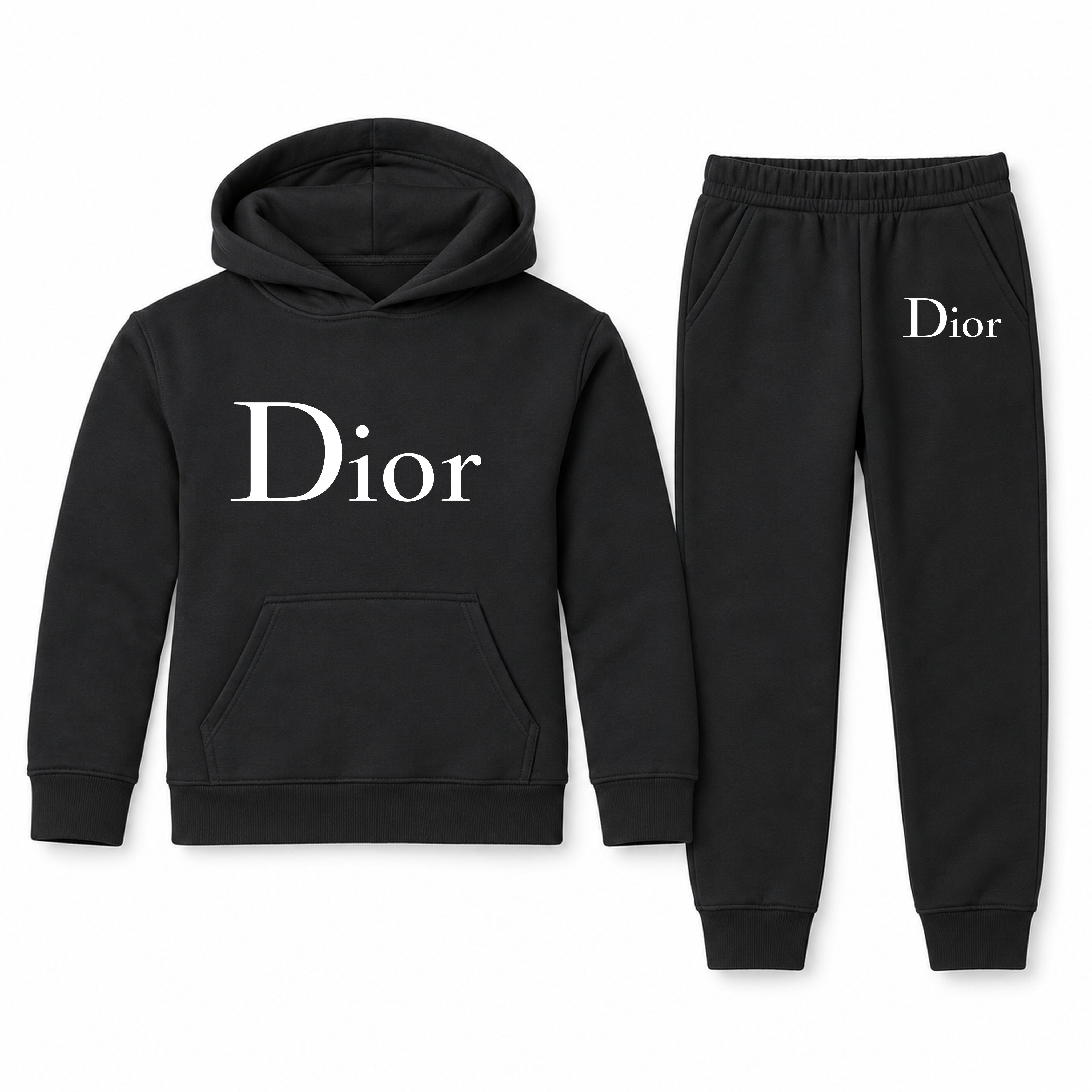 Dior Youth Hoodie Jogger Set | Black | Youth Large, ages 10–12