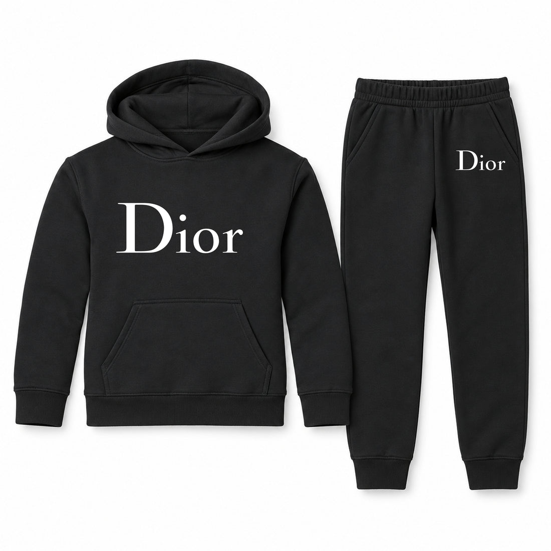 Dior Youth Hoodie Jogger Set | Black | Youth Large, ages 10–12