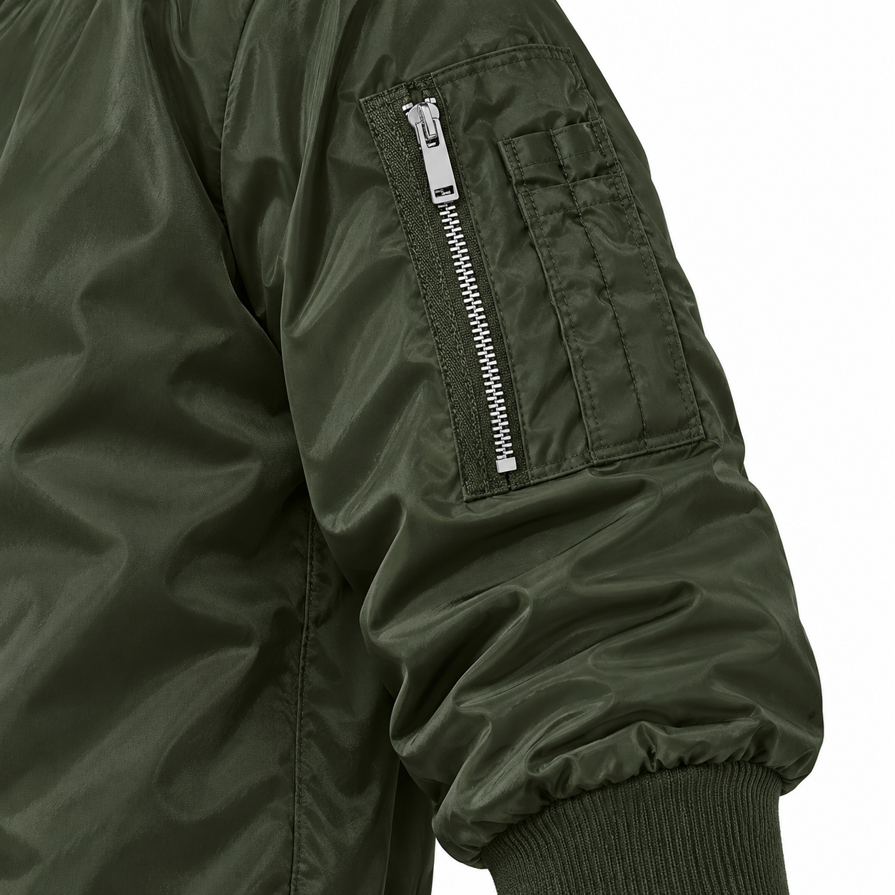 Men's Dior Lightweight Bomber Jacket Windbreaker Softshell Varsity Jacket Coat | Color: Army Green | Image 4