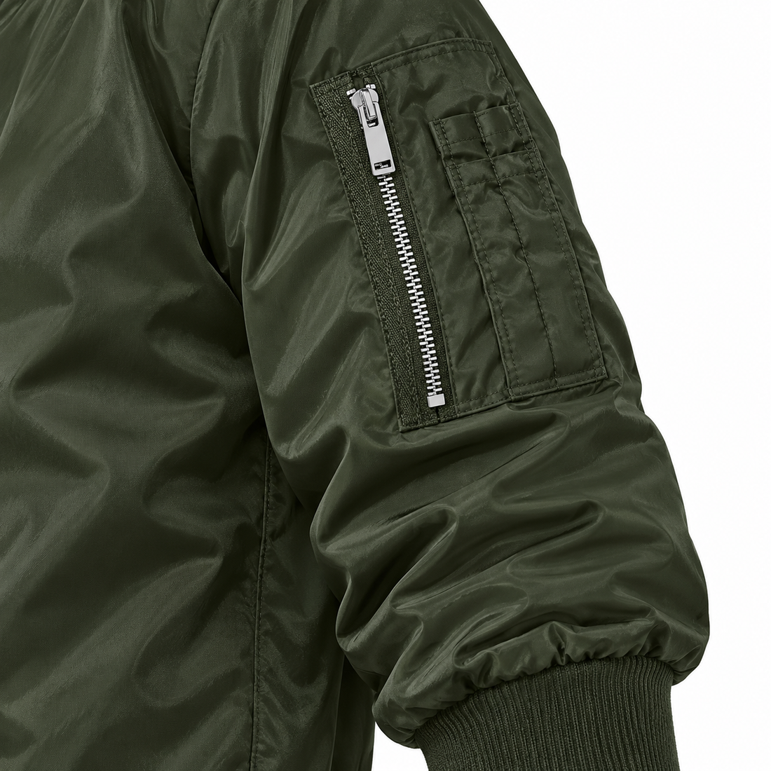 Men's Dior Lightweight Bomber Jacket Windbreaker Softshell Varsity Jacket Coat | Color: Army Green | Image 4