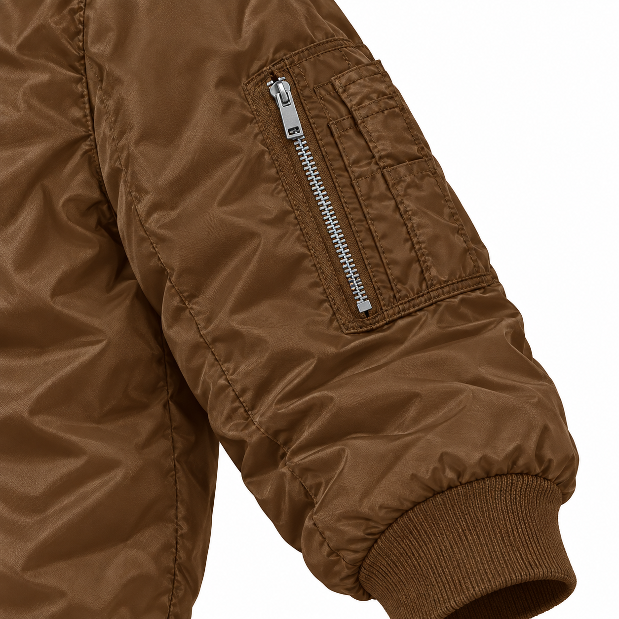 Men's Dior Lightweight Bomber Jacket Windbreaker Softshell Varsity Jacket Coat | Color: Brown | Image 4