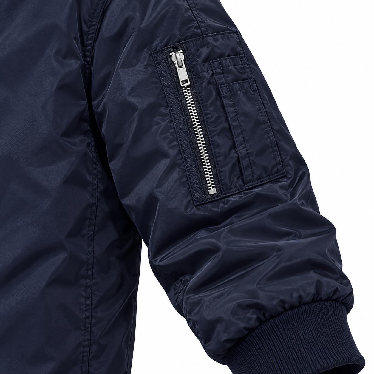 Men's Dior Lightweight Bomber Jacket Windbreaker Softshell Varsity Jacket Coat | Color: Navy | Image 4