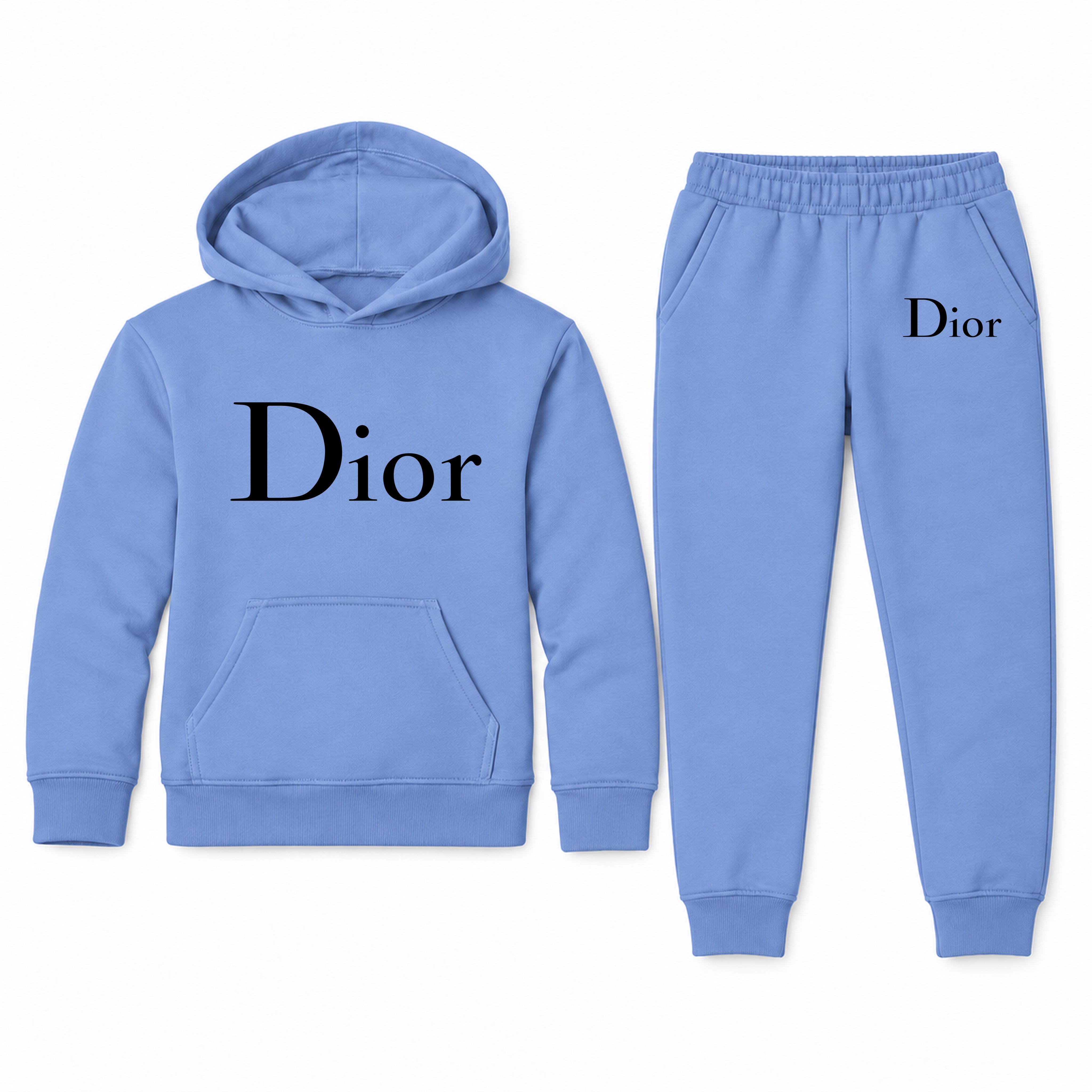 Dior Youth Hoodie Jogger Set | Carolina Blue | Youth Large, ages 10–12