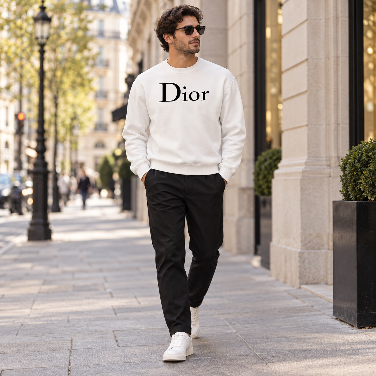 Men's Dior Crewneck Sweatshirt - White - Image 2