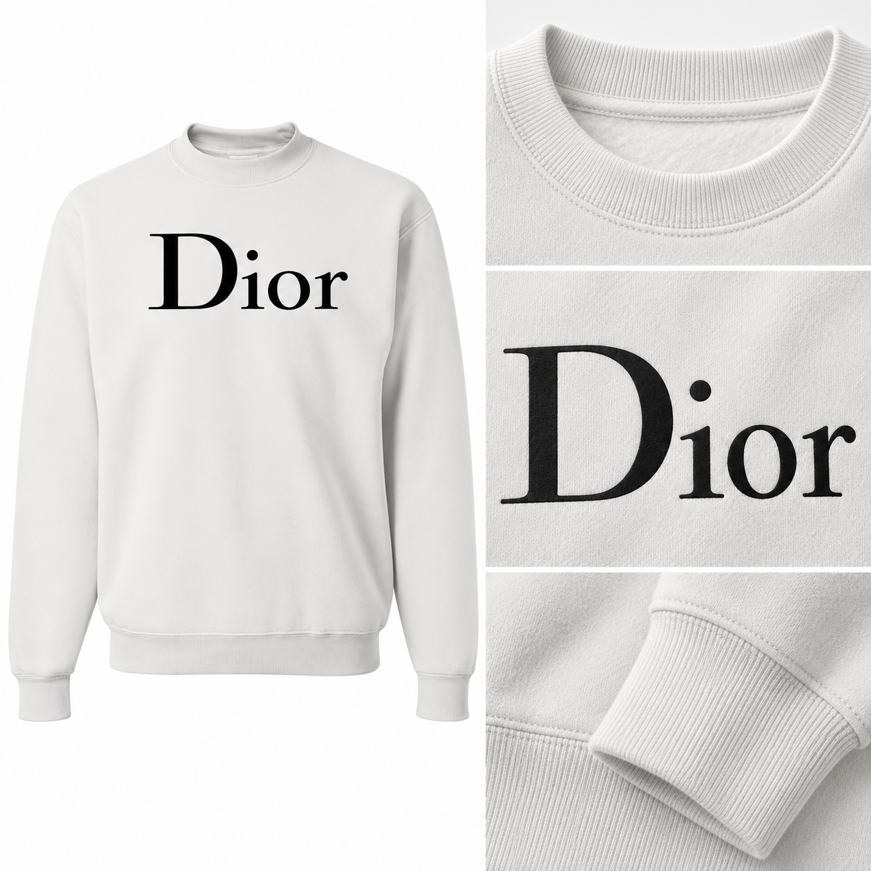 Men's Dior Crewneck Sweatshirt - White - Image 3
