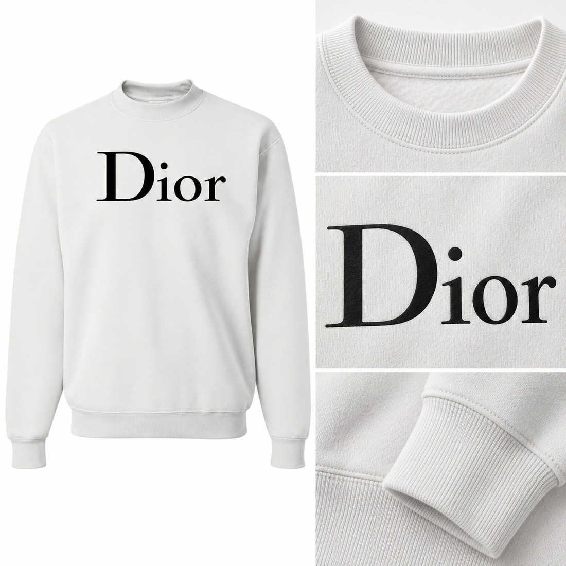 Men's Dior Crewneck Sweatshirt - White - Image 3