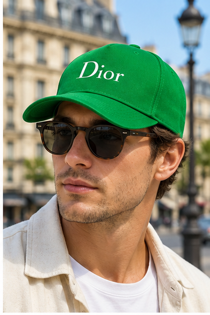 Dior Dad Baseball Cap Hat | Color: Kelly Green | Image 3