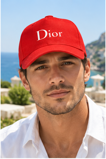 Dior Dad Baseball Cap Hat | Color: Red | Image 2