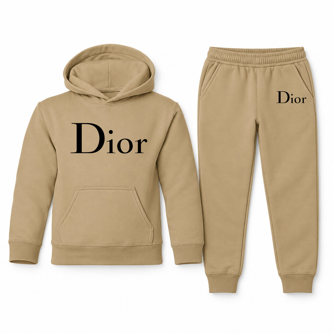 Dior Youth Hoodie Jogger Set | Khaki | Youth Large, ages 10–12